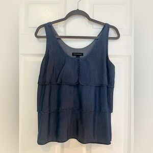 Banana Republic Dark Chambray Layered  Sleeveless Top Size Small